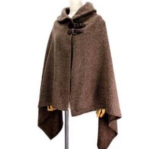Ralph Lauren Brown Wool Cape